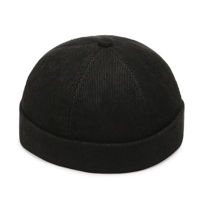 Men's Beanie Hats Retro Brimless Hat Hip-hop Rolled Cuff Skullcap Sailor Caps*
