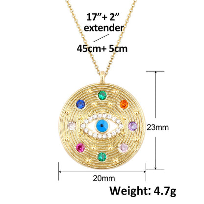 Turkish Blue Evil Eye Pendant Copper Zircon Charm Plated Eco Friendly DIY