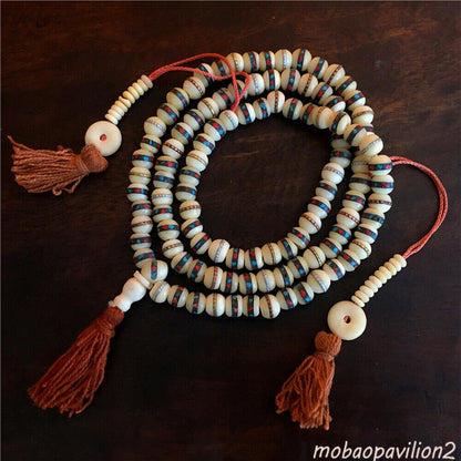 75MM TIBETAN 100% NATURAL BLESSED YAK MALA NECKLACE 108 BEADS