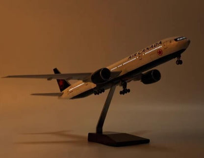 47CM AIR CANADA B777-300ER Airplane Led Sound- controll Plane Light Resin Model