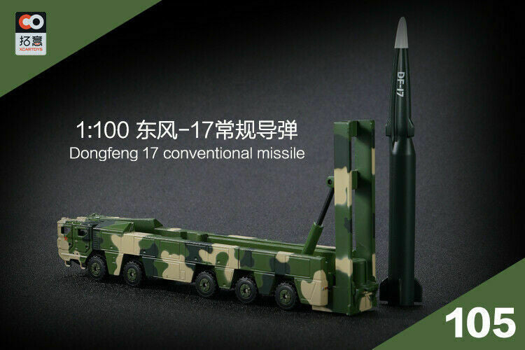 1:100 Dongfeng 17 Conventional Missile Diecast Alloy Simulation Model 16cm