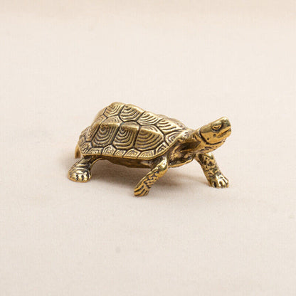 Retro Brass Tortoise Statue Desktop Ornaments Solid Copper Turtle Figurines^B p9
