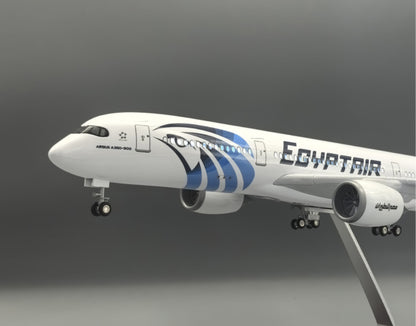 47CM 1:140 EGYPTAIR AIRBUS A350 Airplane Led Sound -controll Light Resin Model