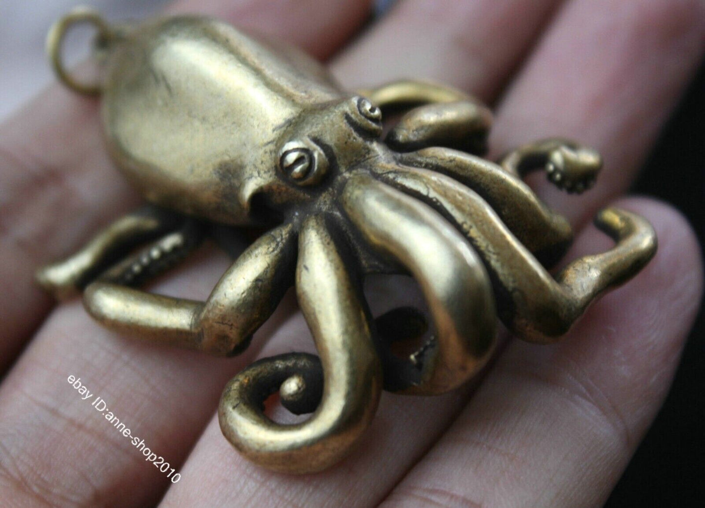 Brass Octopus Small Statue Tea Pet Home Ornaments Animal Figurines Gift
