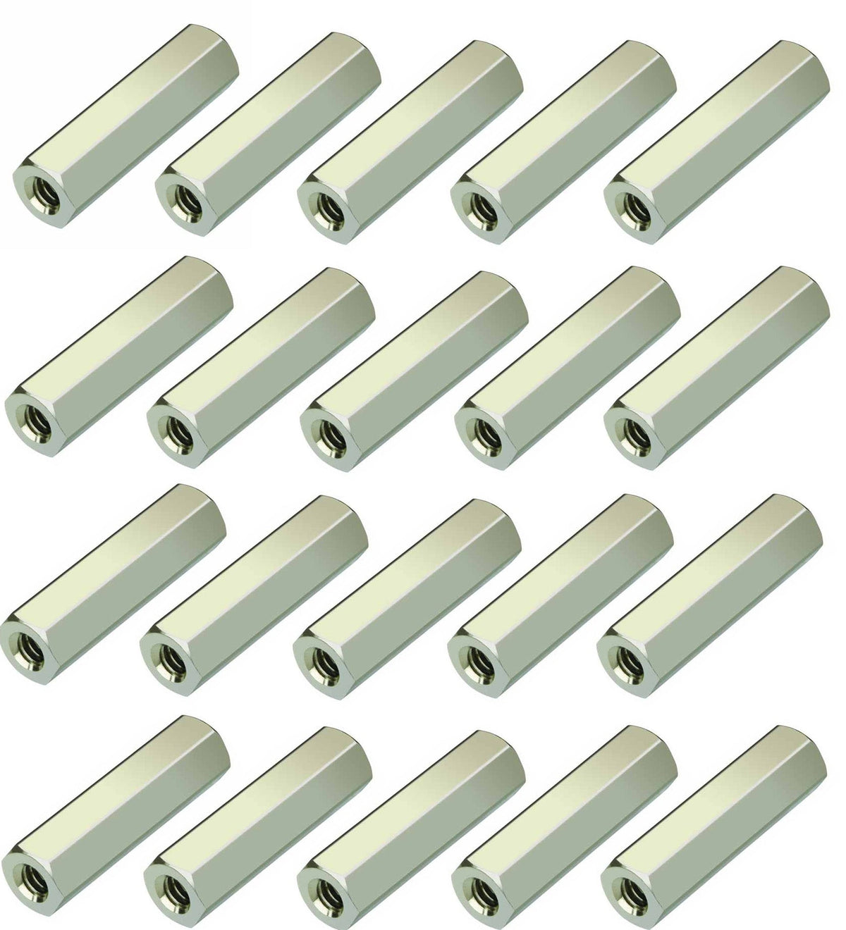 30 Pack Threaded Spacers ½" L, #6-32 Thread Size, 0.25" OD