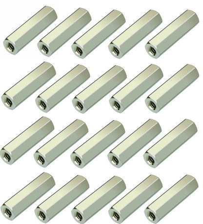 30 Pack Threaded Spacers ½" L, #6-32 Thread Size, 0.25" OD