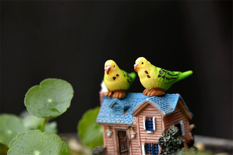 Miniature Garden Lawn Ornament Decoration Figurine DIY Bonsai Mini 8pcs Parrot