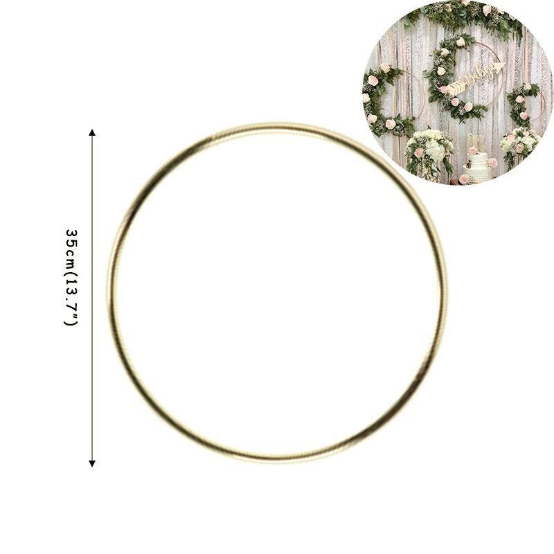 Floral Hoop Round Metal Wreath Macrame Wedding Engagement DIY Dream Catcher Ring