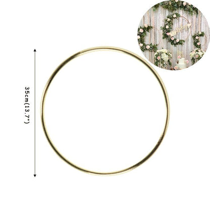 Floral Hoop Round Metal Wreath Macrame Wedding Engagement DIY Dream Catcher Ring
