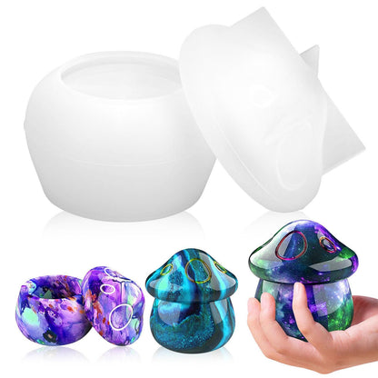 3D Mushroom Storage Box Epoxy Silicone Resin Casting Mold Craft Moulding Tools