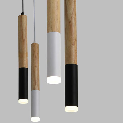 Wood LED Pendant Light 7W Hang Lamp Dining Living Room Kitchen Island Shop Bar