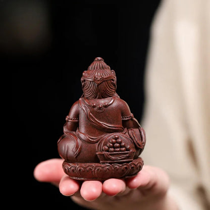 Handmade God of Wealth Tea Pet 8cm 3.2in Zen Buddhist Ornament Tea Ceremony
