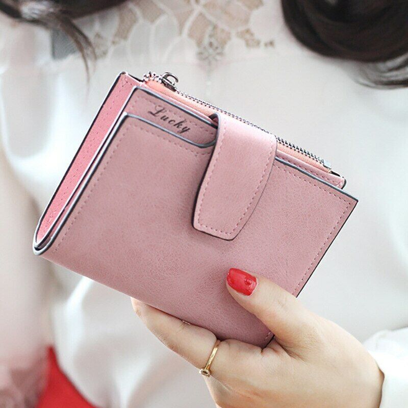 Women Card Clamps Coin Lady Wallet Handbag Purse Cash Clip Billfold Female Purse