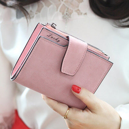 Women Card Clamps Coin Lady Wallet Handbag Purse Cash Clip Billfold Female Purse