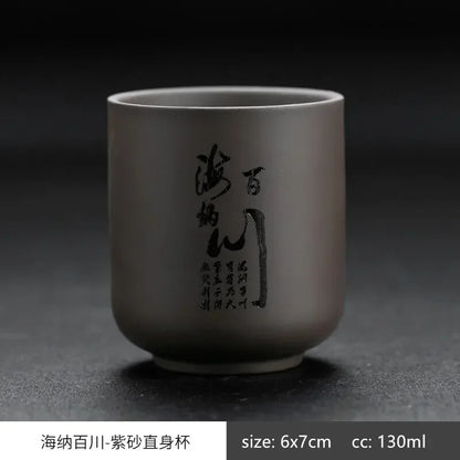 Chinese Yixing Purple Clay Teacup Oolong Tea Handmade Boutique Single Cup