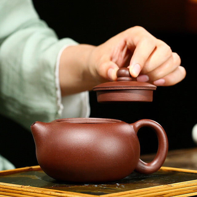 Xishi Pot Real Yixing Zisha Clay Pot Marked Ball Shaped Infuser Holes Tea Pot