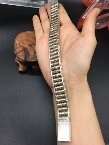 Asian chinese old miao silver hand cast statue bracelet jewel cool gift