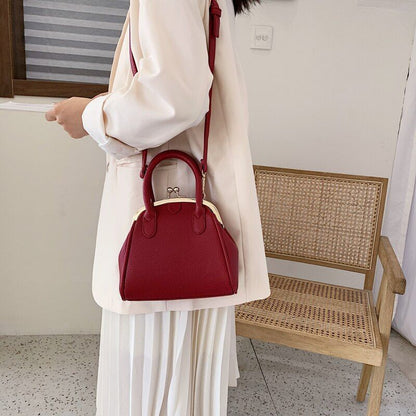 Vintage Leech Synthetic Leather Lock Shell Bag Shoulder Crossbody Tote Handbags