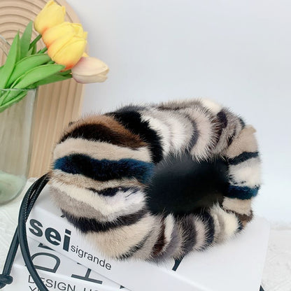 Plush Handbag Winter Fur Shoulder Bag Luxury Soft Warm Crossbody Bag Polyester