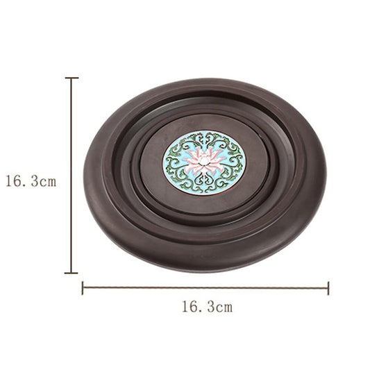 16.3cm Wooden Teapot Mat Kungfu Tea Set Accessories Tea Ceremony Decor Tea Tray