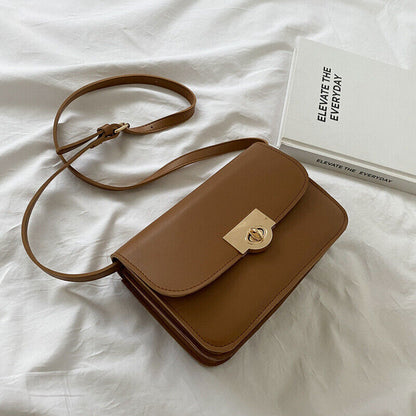Women Bag Lock Ladies Shoulder Bag Messenger Bag PU Small Square Bag for Women
