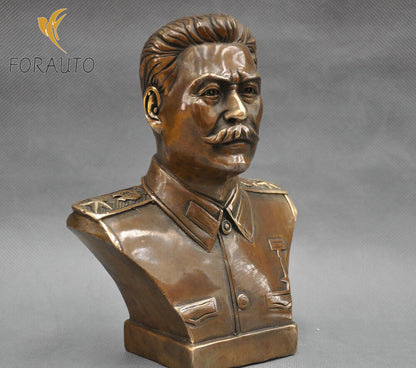 Bronze bust of Russian leader Joseph Stalin -
