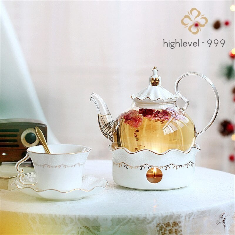 Ceramic Teapot With Strainer Vintage Porcelain British Tea Pot And Cup Set