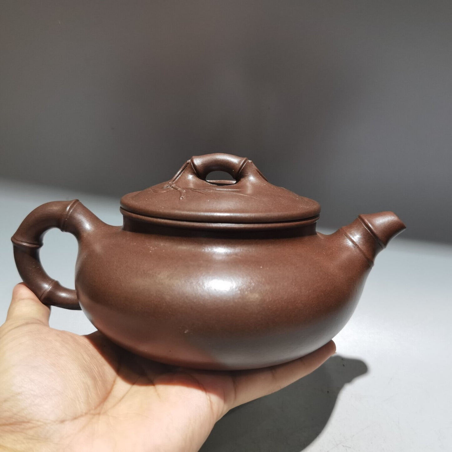 Chinese Yixing Zisha Clay Handmade Exquisite Teapot （竹节仿古壶 低款：季益顺）