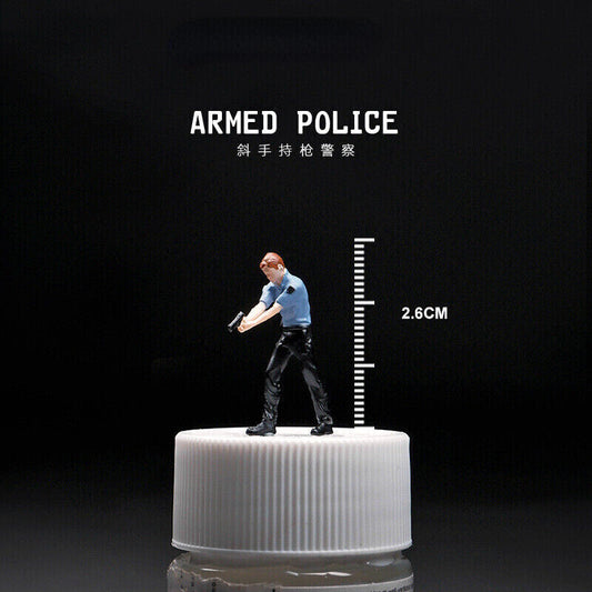 1/64 Figure Model City Road Police Arrest Thief Scene Display Doll Model