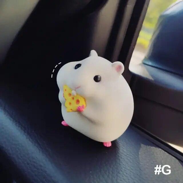 Car Dashboard Ornament Mini Hamster Figurine Auto Interior Decor Accessories 1pc