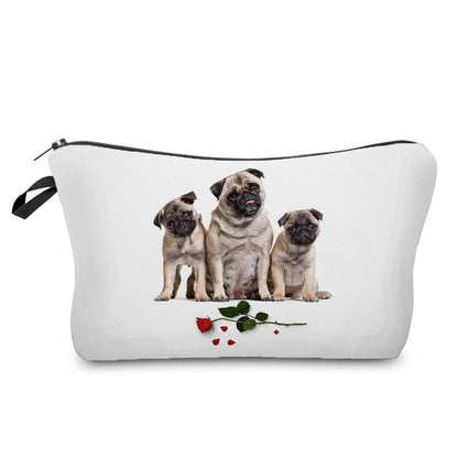 Cute Printed Cosmetic Bags Travel Storage Pouch Reusable Makeup Purse Polyester