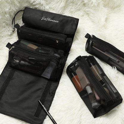 Cosmetic Bag Women Zipper Mesh Separable Cosmetics Pouch Nylon Bag Makeup Pouch
