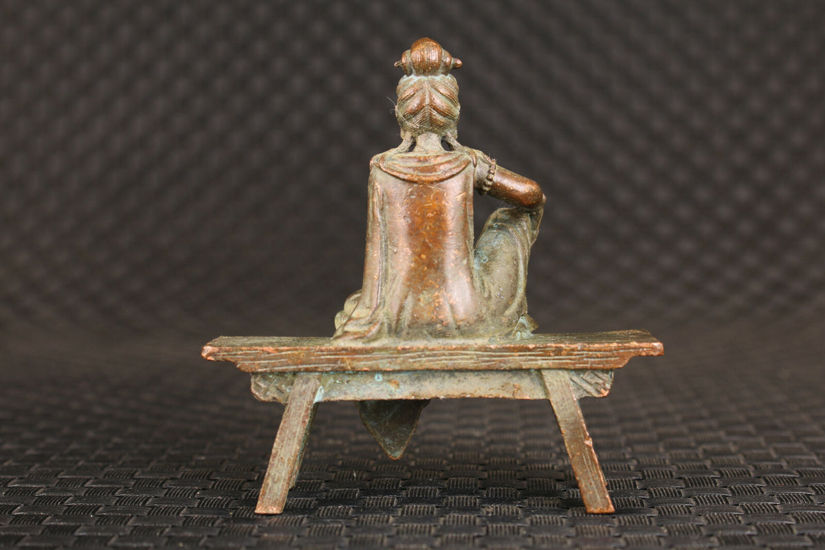 Blessing Chinese bronze handmade kwan-yin statue collection fengshui netsuke