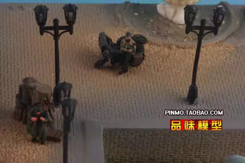 1/72 War Ii European Street Platform Scene Colored Finished Model（No Car）