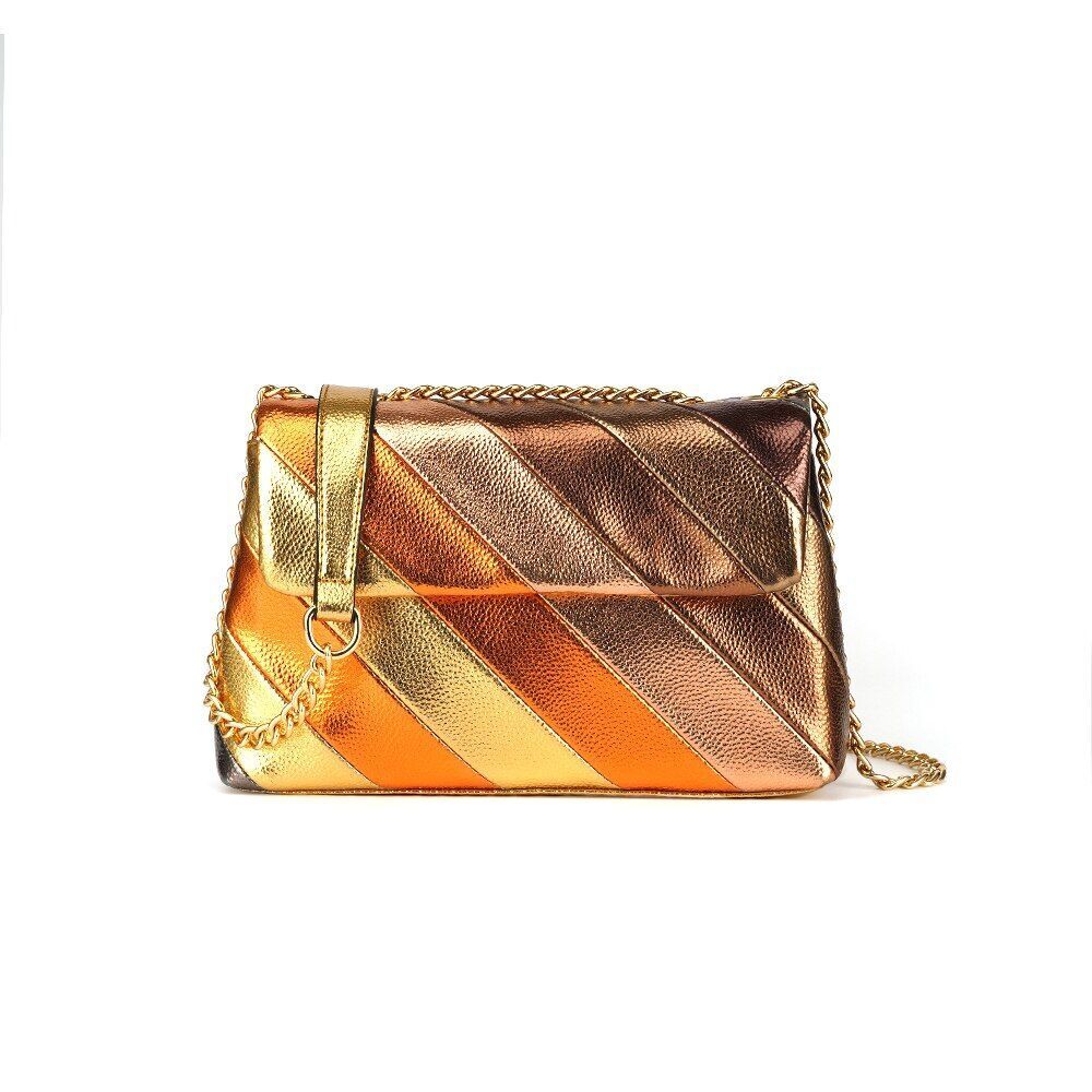 Good Quality Summer Rainbow Crossbody Bag Metallic Strip Shoulder Bag 27*9*17 CM