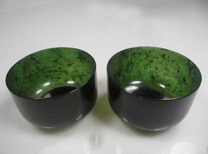 2pcs China Natural Exquisite Hand-carved Chinese Hetian Jade - Jade Bowl
