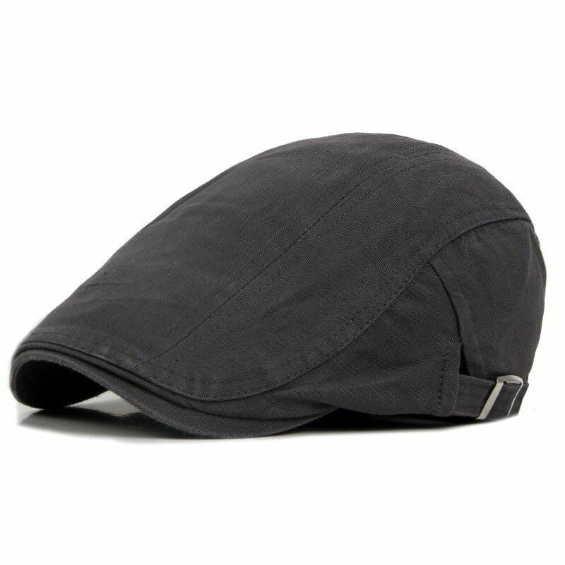 Winter Leather Cap Hat Warm Vintage Flat Casual Patchwork Beret Hiking Male