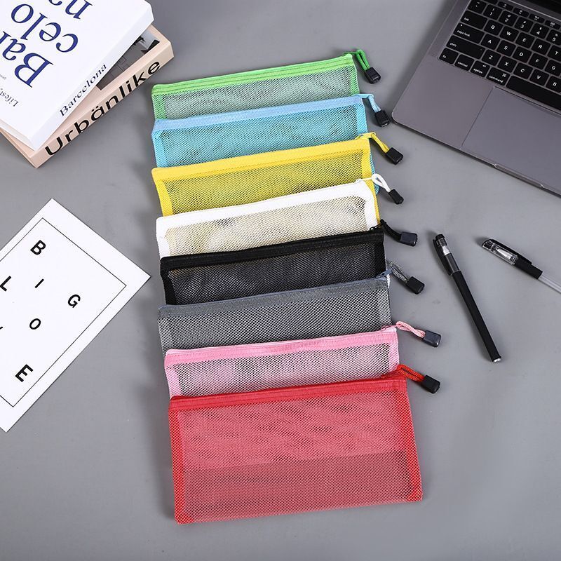Transparent Nylon Mesh Bag Makeup Cosmetic Storage Purse Zipper Travel Organizer