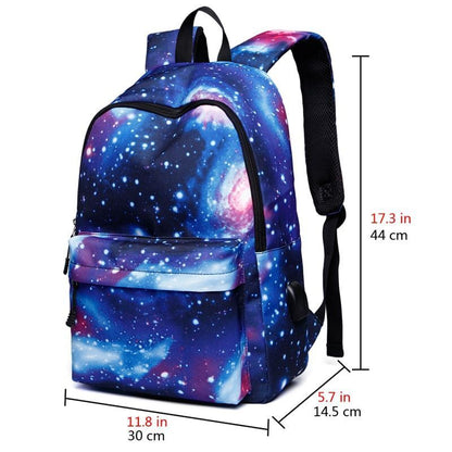 USB Charging School Backpack Canvas Outdoor Traveling Bags Large Laptop Backpack