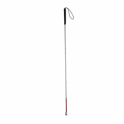 125cm-155cm Aluminum White Cane Black Rubber Handle 6 Joints Fold Walking Stick