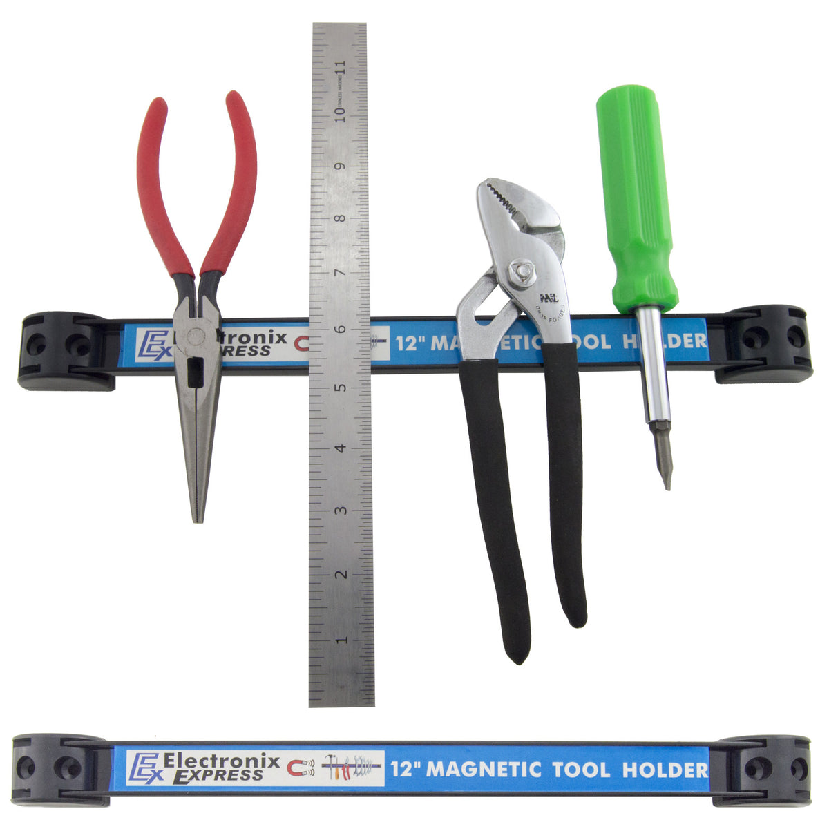 2 Pack 12" Magnetic Tool Holders, Heavy-Duty Racks with Mounting Screws Included
