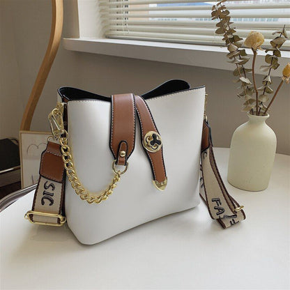 Small Bucket Shoulder Bag Synthetic Leather Messenger Bag Crossbody Bags Casual