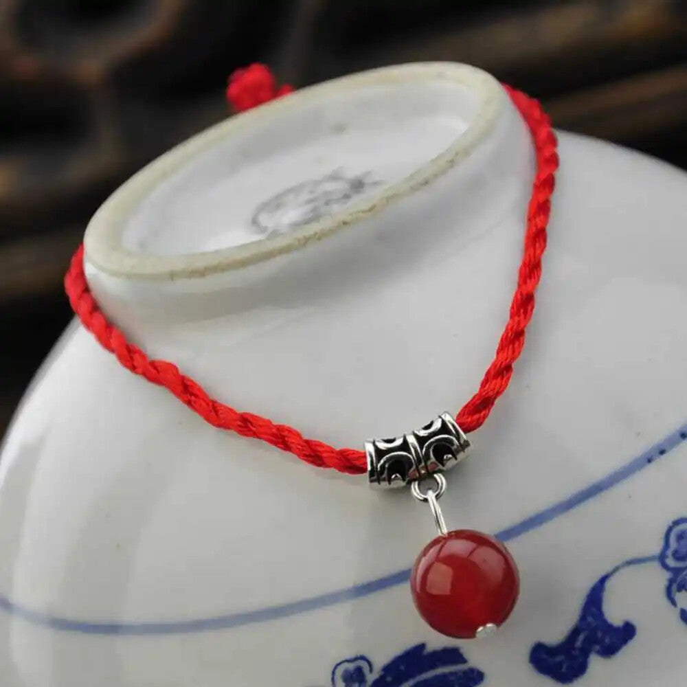 Buddhist Charm Lucky Red Rope Bangle Budda Beaded Meditation