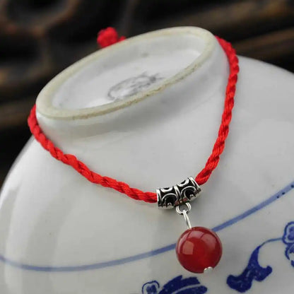 Buddhist Charm Lucky Red Rope Bangle Budda Beaded Meditation