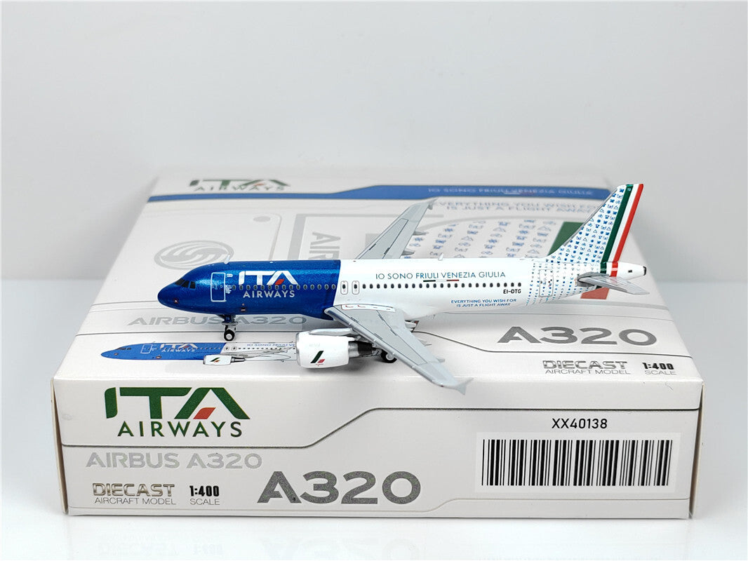1:400 JC Wings ITA AIRWAYS AIRBUS A320 Passenger Airplane Diecast Aircraft Model