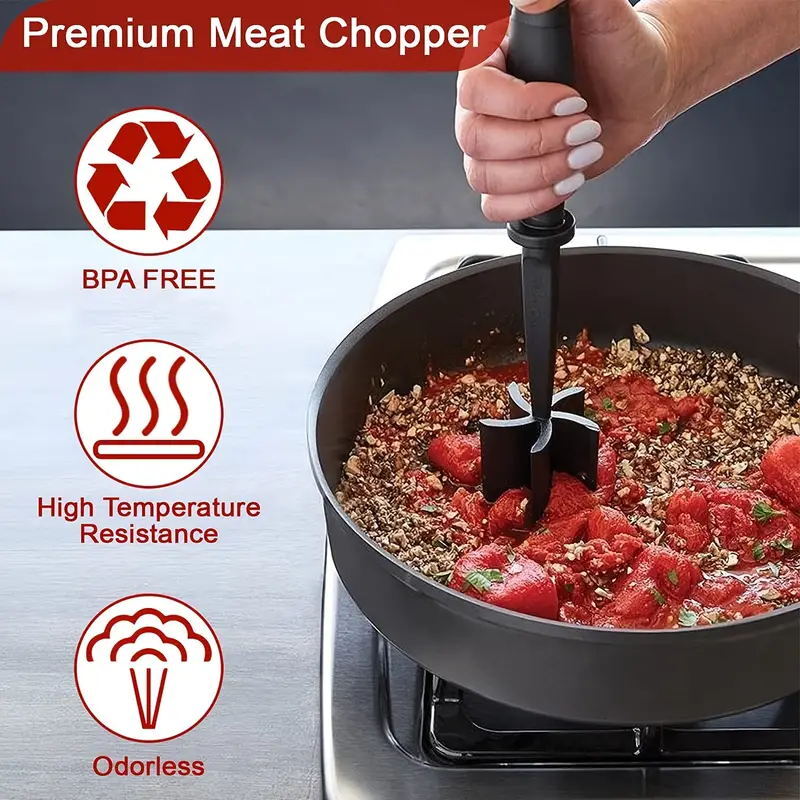 Meat Hamburger Chopper Heat Resistant Utensil Ground Beef Potato Masher Spatula