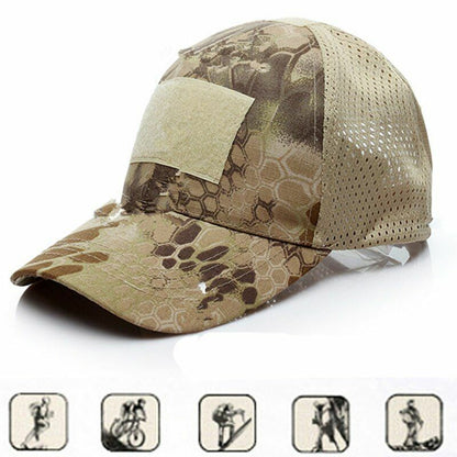 Airsoft Cap Breathable Sun Visor Trucker Hat Mesh Hunting Hiking Spring Tactical