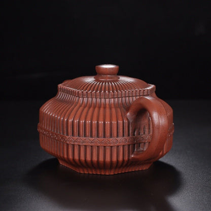 Chinese Yixing Zisha Clay Handmade Exquisite Teapot（八方筋纹 底款：顾景洲）