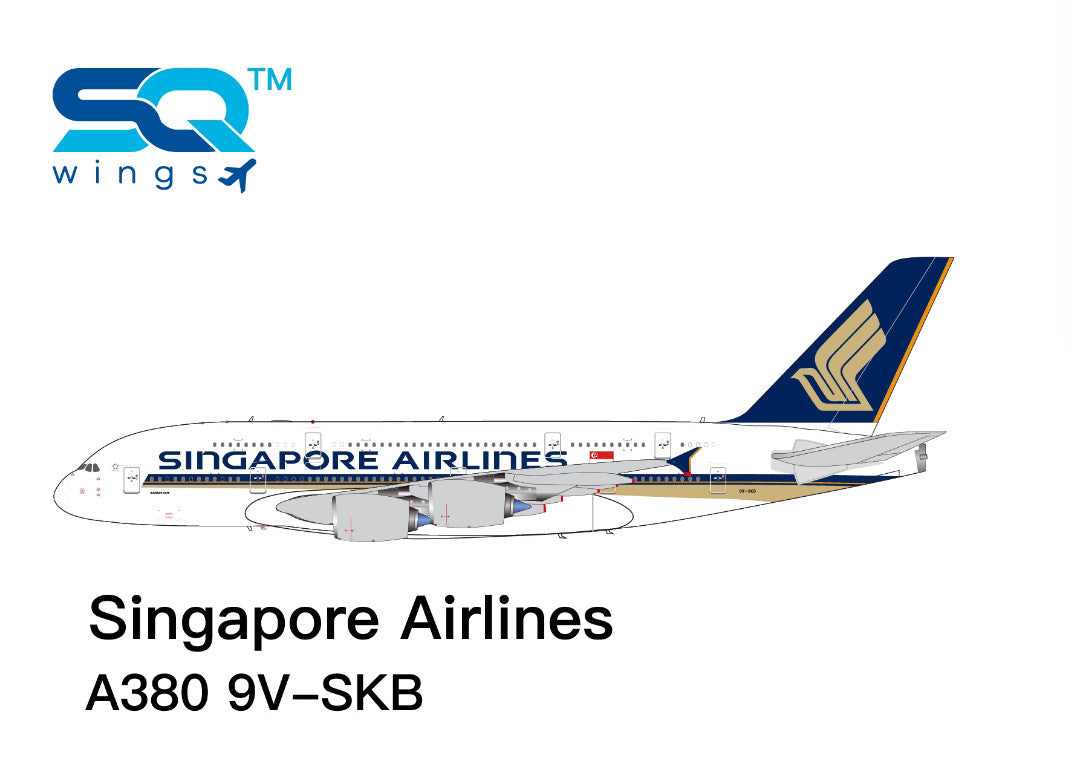 1:200 37CM SQ Wings SINGAPORE AIRLINES AIRBUS A380 Airplane Diecast Plane Model