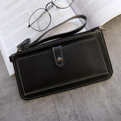 Lady Handbag Female Card Wallet Handbag Clamps Billfold Cash Clip Women Purse PU
